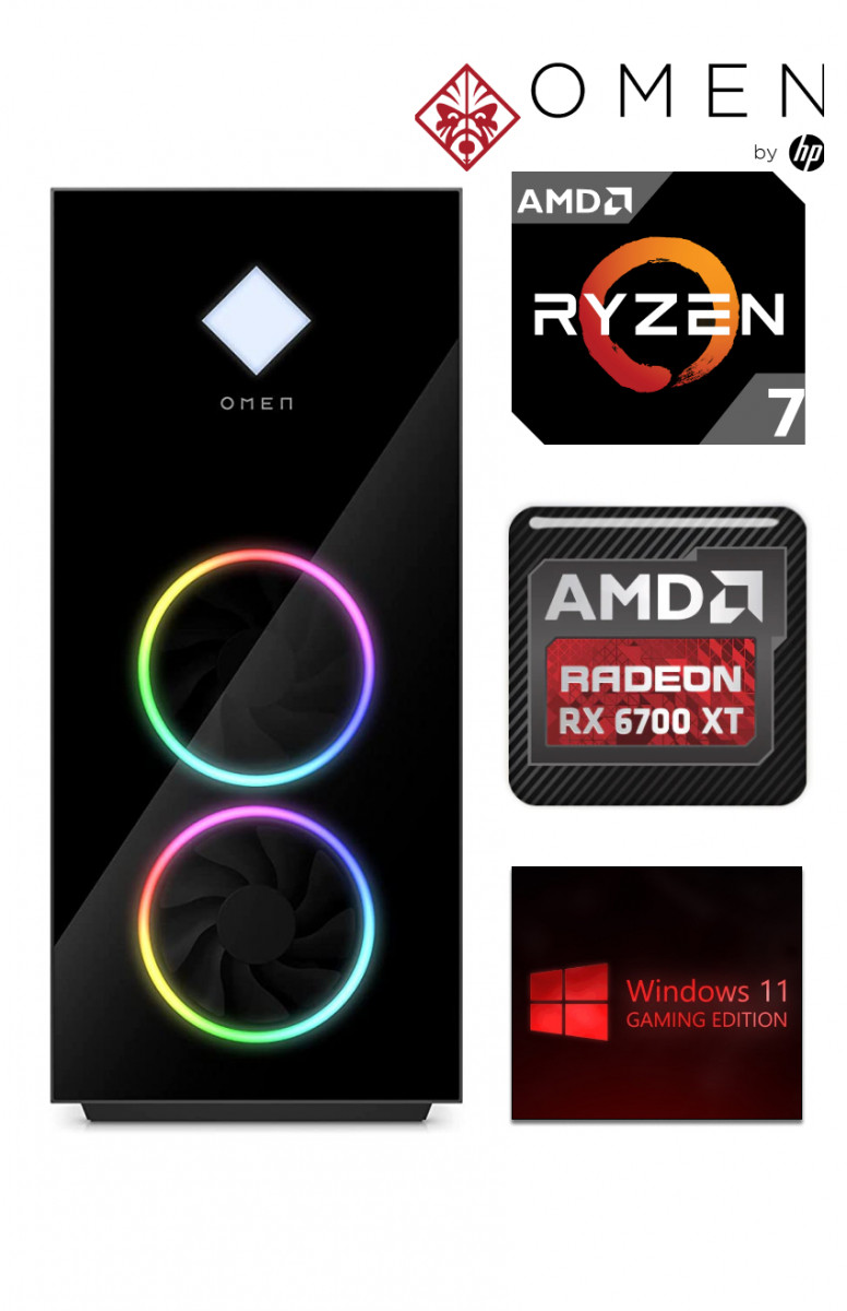 OMEN 40L Ryzen 7 5700G 16GB 1TB SSD RX6700 XT Windows 11 Stacionārais dators