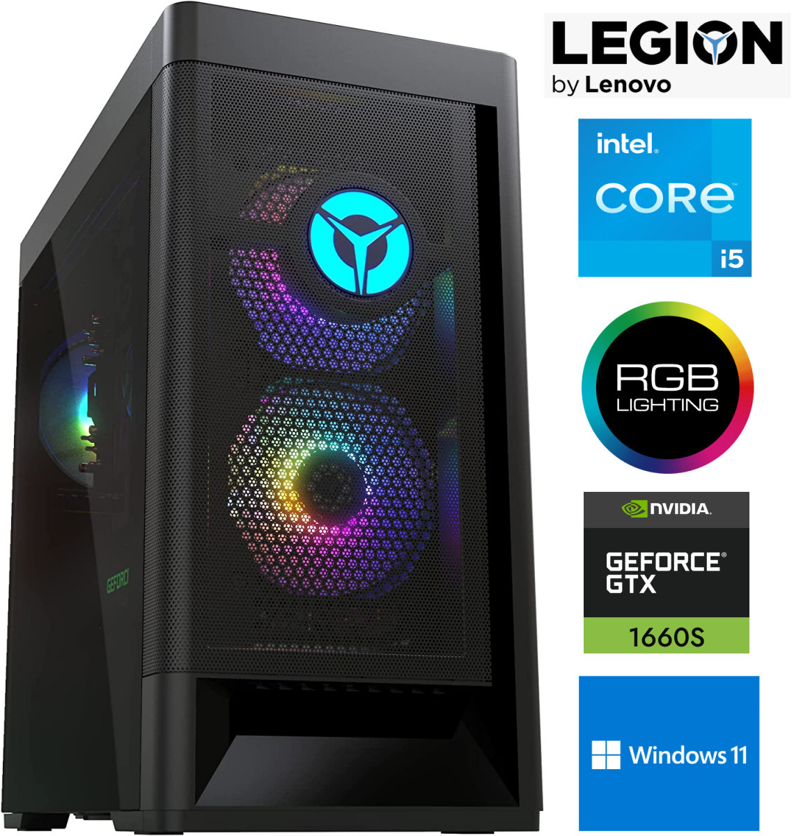 Legion T5 i5-11400F 8GB 960GB SSD 1TB HDD GTX 1660 SUPER 6GB Windows 11 Stacionārais dators