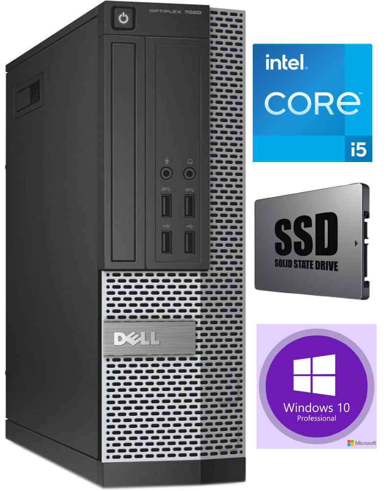 7020 SFF i5-4570 8GB 480GB SSD 1TB HDD Windows 10 Professional Stacionārais dators