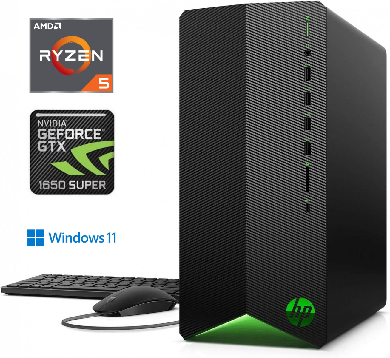 Pavilion Gaming Ryzen 5-4600G 32GB 1TB SSD GTX 1650 SUPER Windows 11 Professional Stacionārais dators