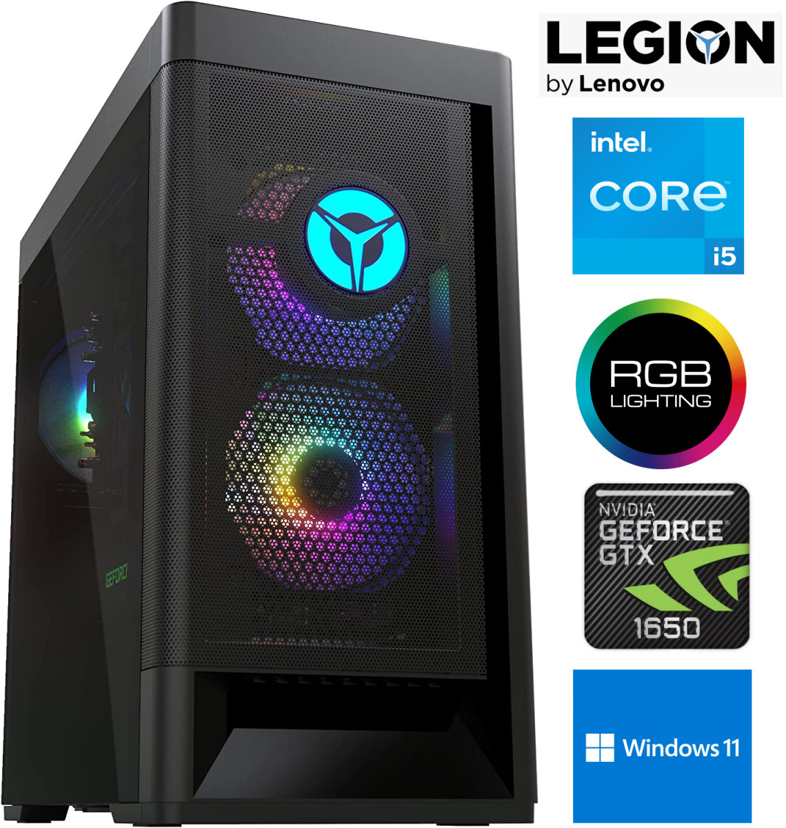 Legion T5 i5-11400F 8GB 512GB SSD 1TB HDD GTX1650 Windows 11 Stacionārais dators