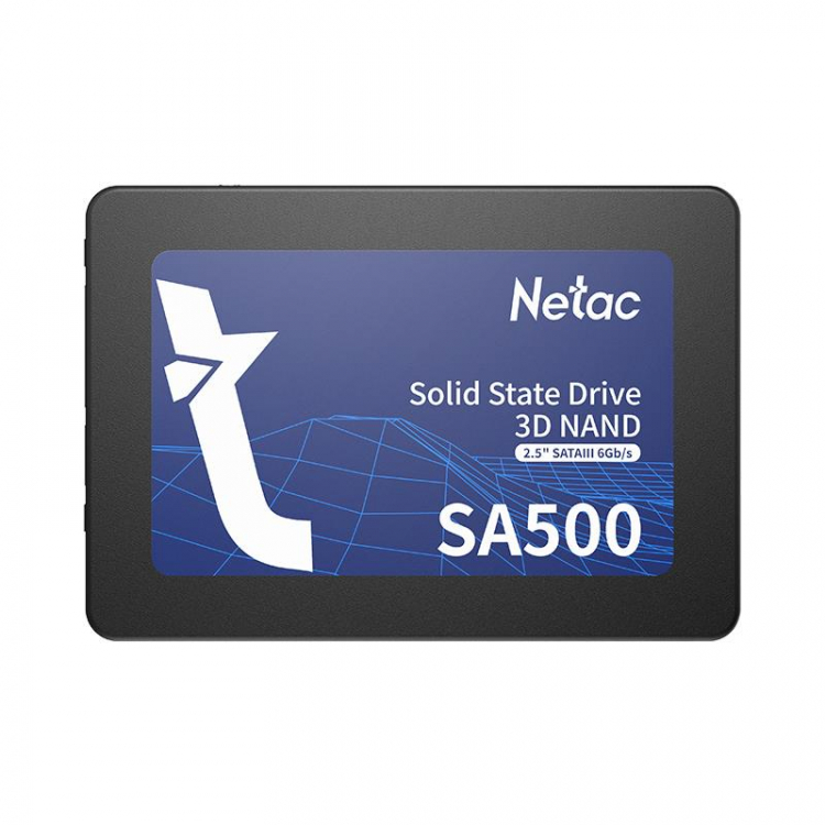 SSD|NETAC|SA500|120GB|SATA 3.0|3D NAND|Write speed 400 MBytes/ sec|Read speed 500 MBytes/ sec|2,5"|TBW 60 TB|MTBF 1500000 hours|NT01SA500-120-S3X