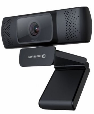 Swissten Full HD Web kamera ar Autofokusu USB 2.0 Melna