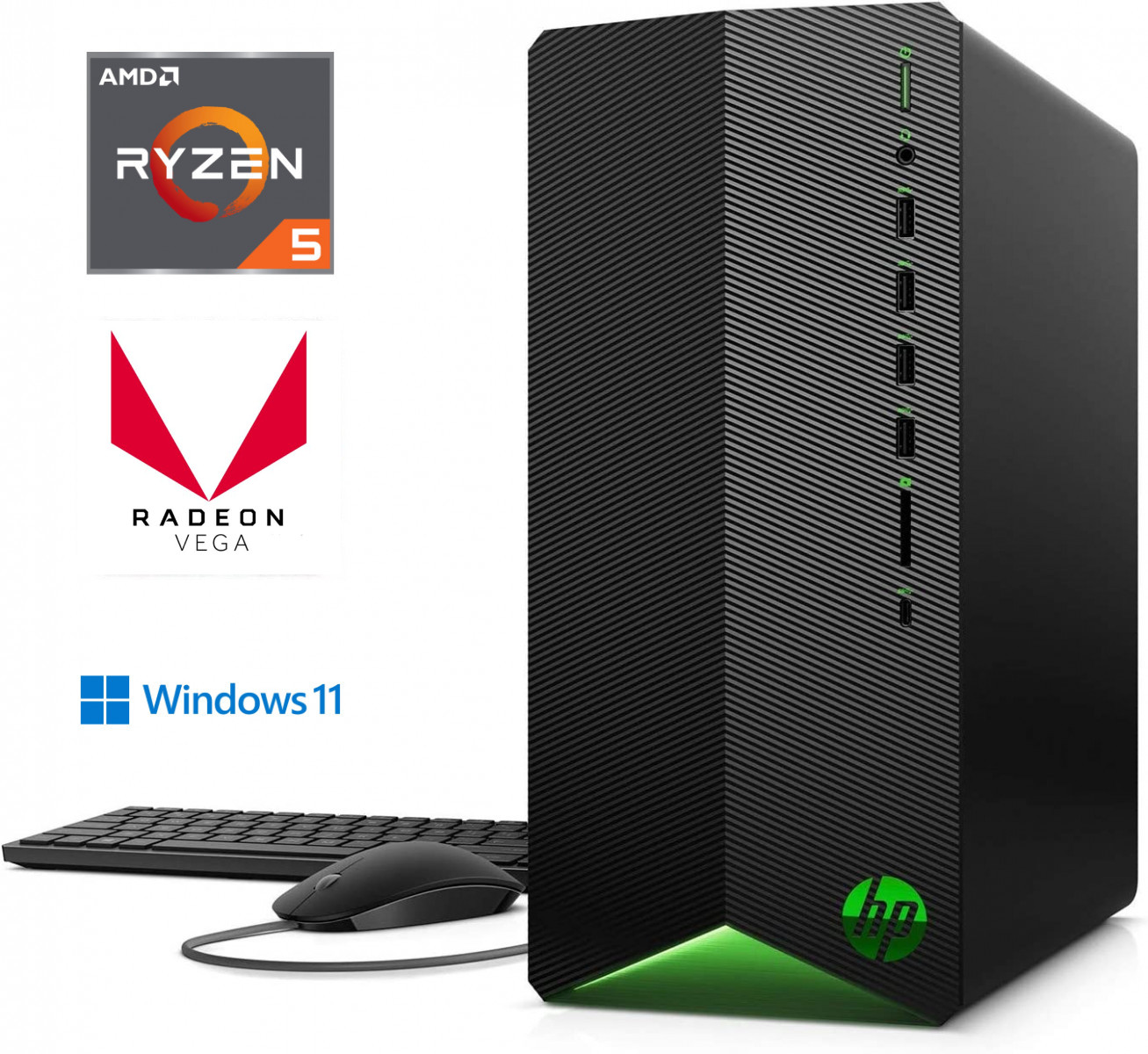 Pavilion Gaming Ryzen 5-4600G 8GB 512GB SSD Radeon Vega 7 Windows 11 Professional Stacionārais dators