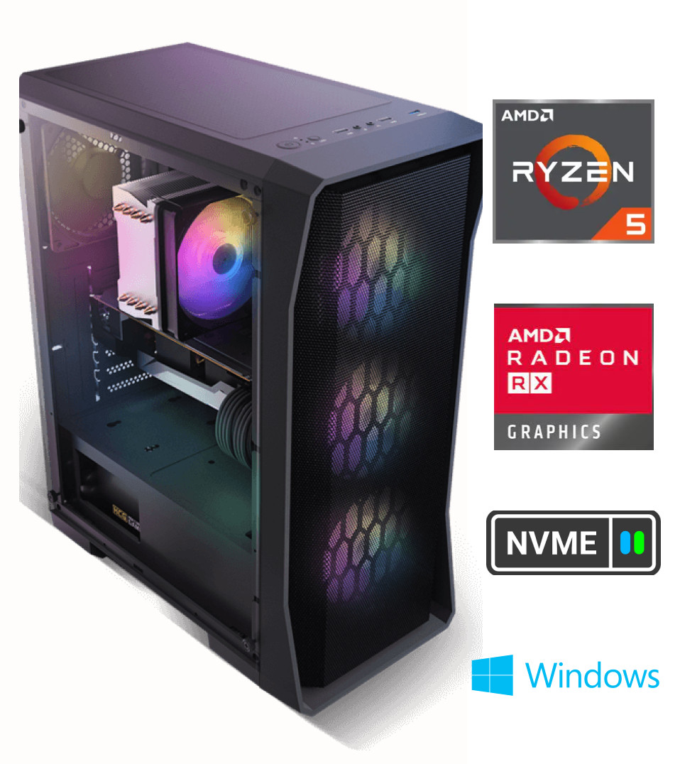 Gamer Ryzen 5 5600X 16GB 512GB SSD RX6700 XT Windows 10 Stacionārais dators