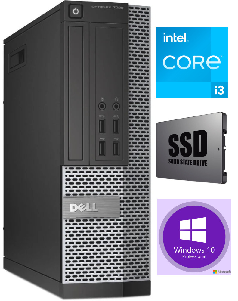 7020 SFF i3-4130 4GB 120GB SSD 1TB HDD Windows 10 Professional Стационарный компьютер