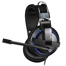 E-Blue Cobra X EHS951 Pro Gaming Spēļu Austiņas ar Mikrofonu / LED Apgaismojumu / 3.5mm / USB / Melnas