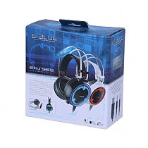 E-Blue EHS965 Pro Gaming Spēļu Austiņas ar Mikrofonu / LED Apgaismojumu / 3.5mm / USB / Melnas